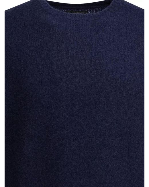 Beams Plus Blue Cashmere Silk Jumper for men
