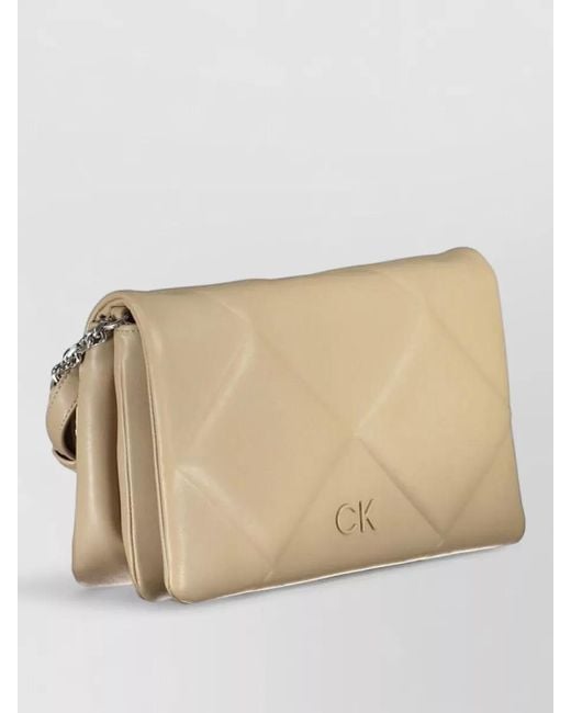Calvin Klein Natural Quilted Clutch Bag