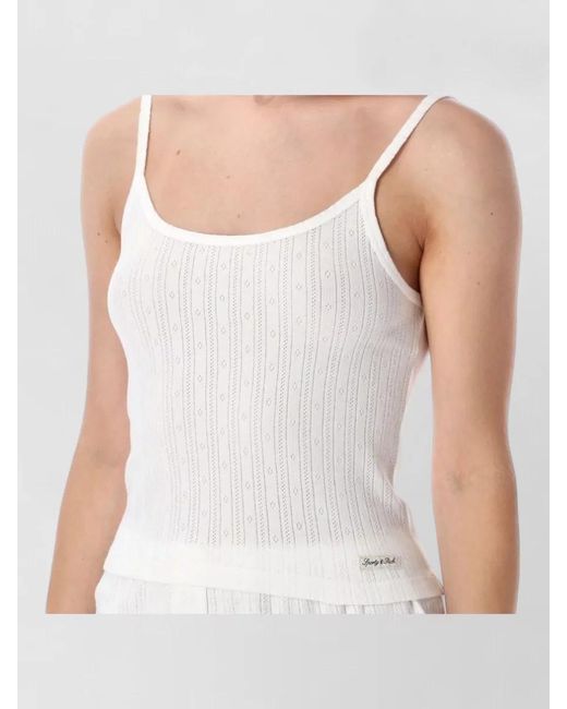 Sporty & Rich White Pointelle Knit Tank Top Underwear
