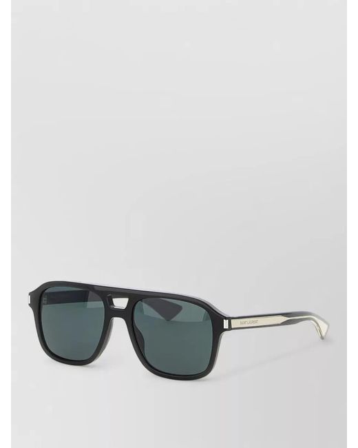 Saint Laurent Gray Acetate Aviator Sunglasses for men