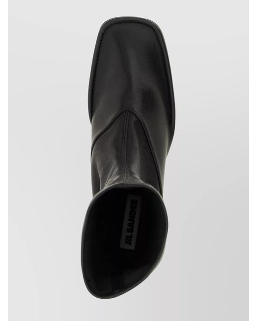 Jil Sander Black Leather Ankle Boots