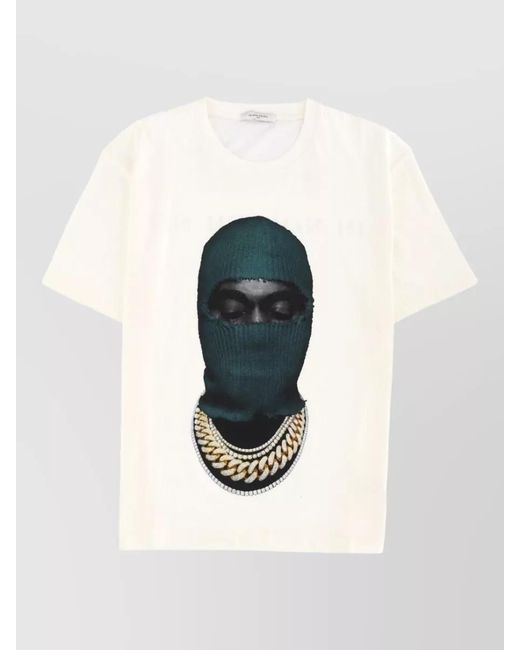 Ih Nom Uh Nit Blue Cotton Logo Print T-Shirt for men