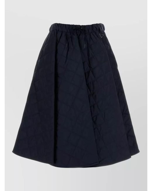 Prada Blue Recycled Polyamide A-Line Skirt