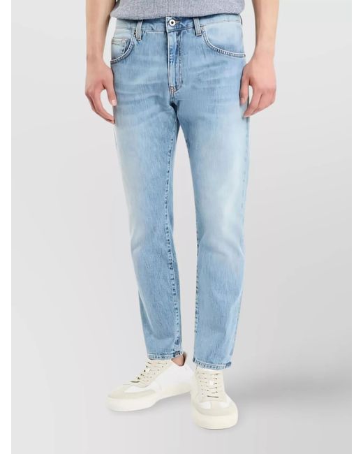 Fay Blue Straight-Leg Trousers for men