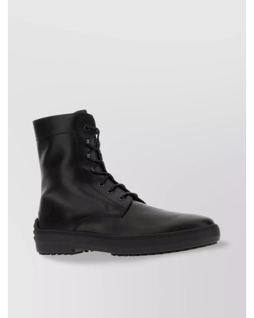 Tod's Black Leather Ankle Boots for men