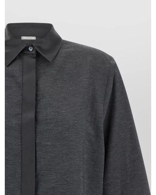 Peserico Gray Jersey Shirt Relaxed Fit Tailored Design