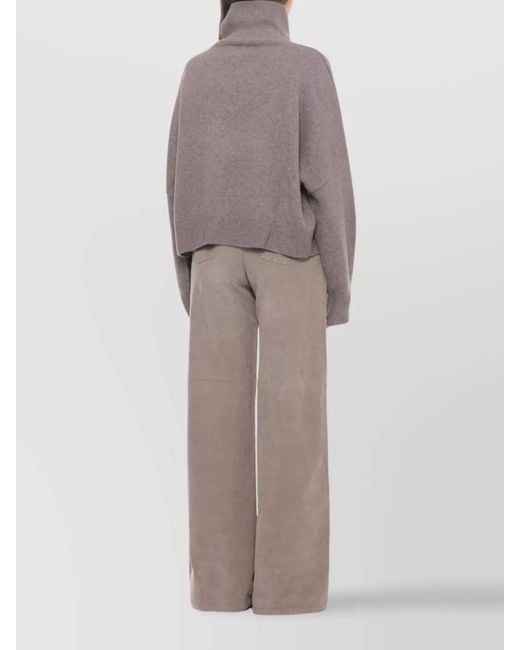 Loulou de Saison Multicolor Wool Cashmere Ribbed Turtleneck Jumper