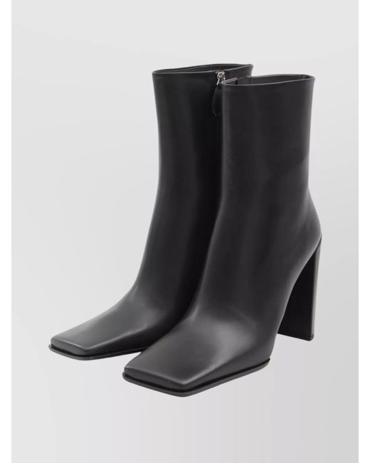Alaïa Black Leather Square-Toe Ankle Boots