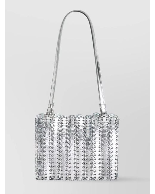 Rabanne White 1969 Chain Mail Leather Shoulder Bag