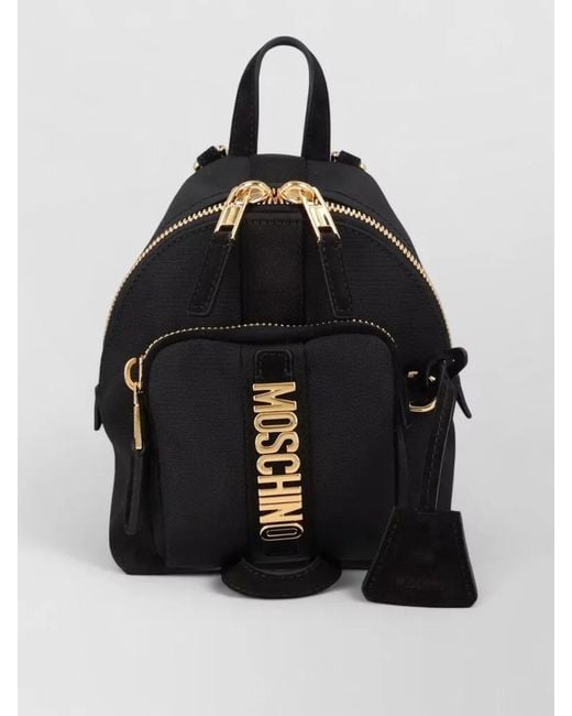 Moschino Black Carry Me Backpack Top Handle Design