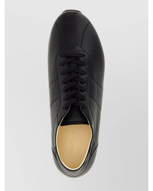 The Row Black Round Toe Rubber Sole Smooth Finish Sneakers for men