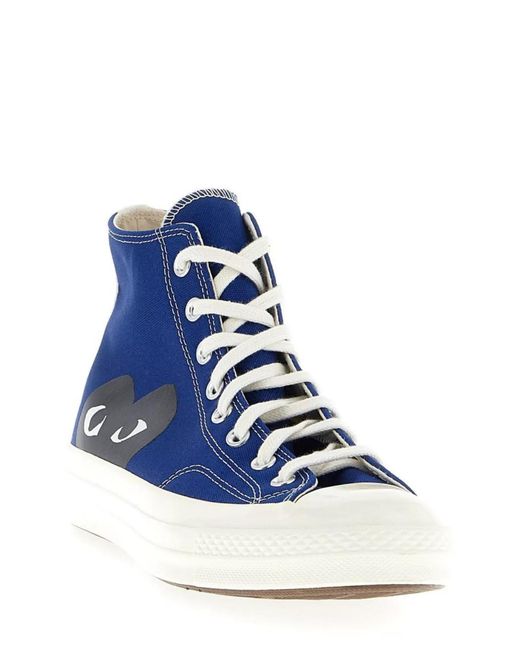 COMME DES GARÇONS PLAY Blue Canvas High-Top Sneakers for men