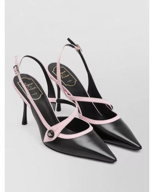 Roger Vivier Multicolor Pointed Toe Slingback Pumps Stiletto Straps