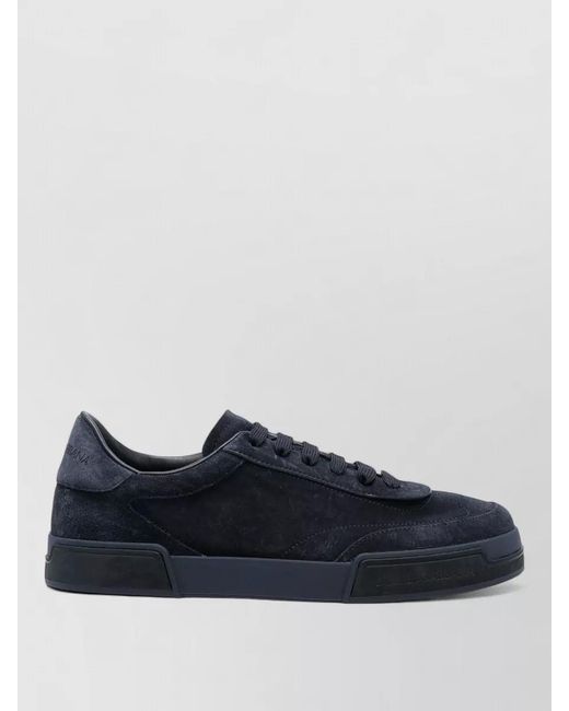 Dolce & Gabbana Blue Suede Low-Top Sneakers for men
