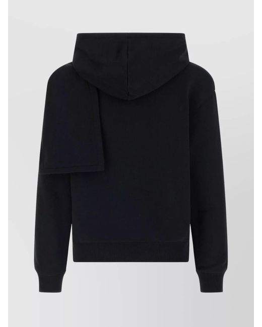 Courreges Black Cotton Hoodie