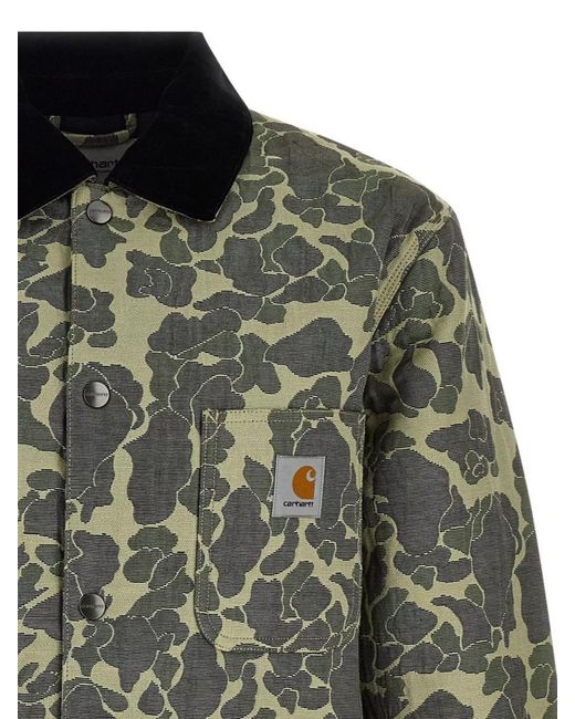 Carhartt Green Camouflage Pattern Chore Coat Front Pockets for men