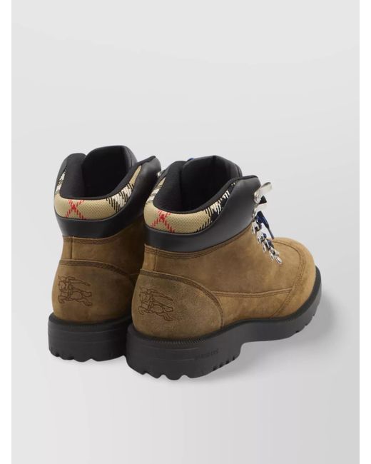Burberry Brown Leather Trekking Ankle Boots for men