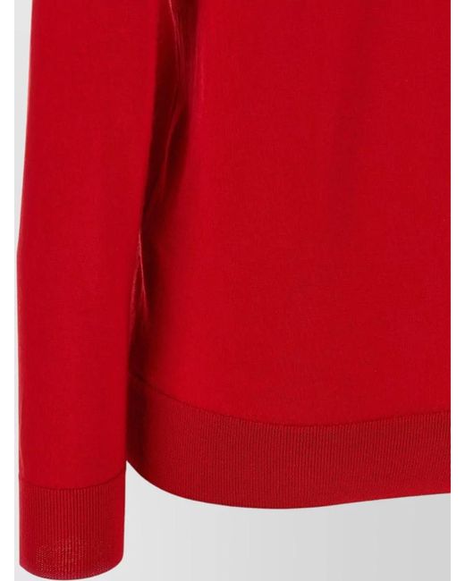 Brioni Red Polo Shirt Cashmere Silk Long Sleeves