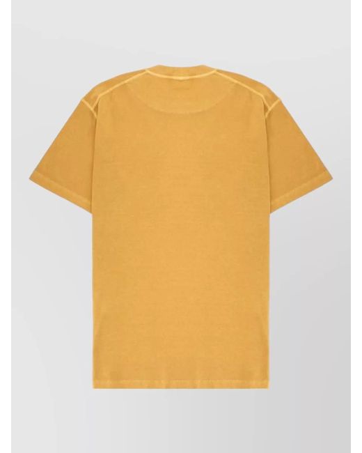 Stone Island Yellow Logo Crew Neck T-Shirt for men