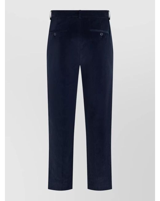 Weekend by Maxmara Blue Velvet High-Rise Straight-Leg Trousers