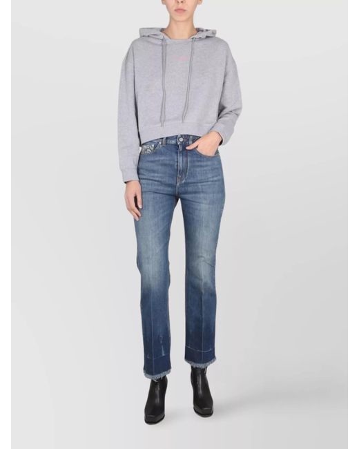 Stella McCartney Blue Cotton Hooded Sweatshirt