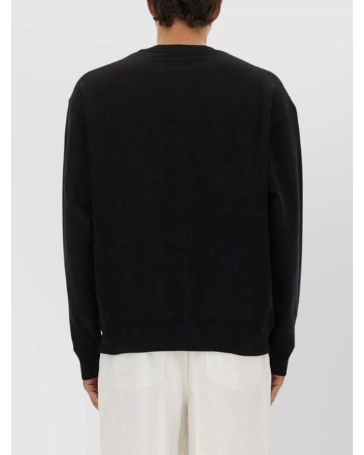 Moschino Black Cotton Logo Embroidered Sweatshirt for men