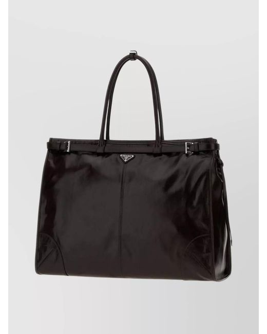 Prada Black Large Shopping Tote Featuring Metal Hardware for men
