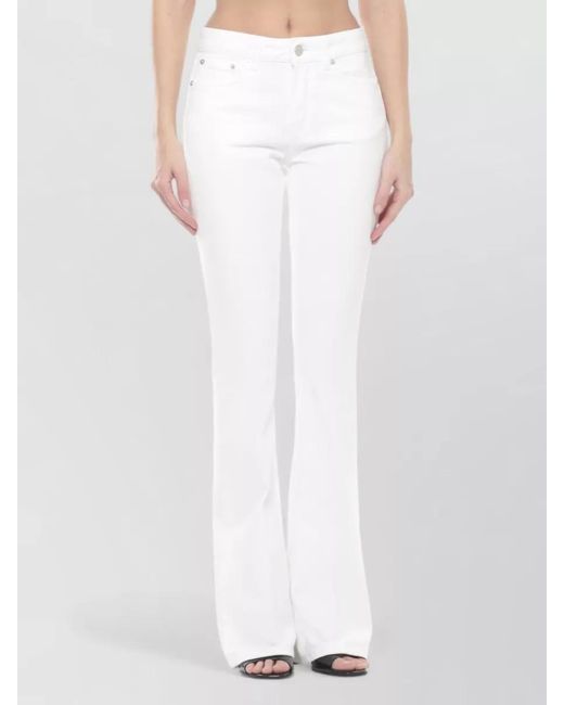 Dondup White Flared Cotton Jeans Straight Leg Design