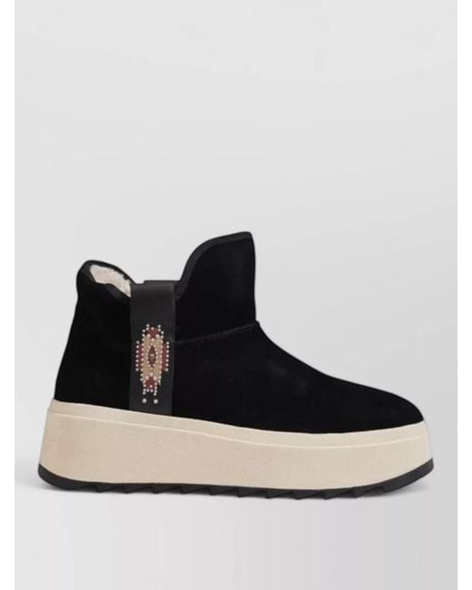 Ash Black Suede Leather Platform Boots
