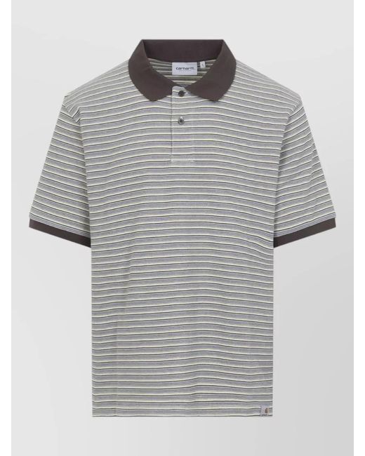 Carhartt Gray Dion Striped Cotton Polo Shirt for men