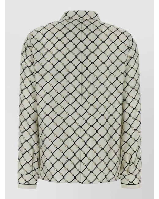 Gucci Gray Silk Printed Shirt