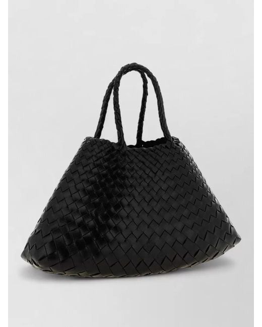 Dragon Diffusion Black Santa Croce Small Leather Tote Bag