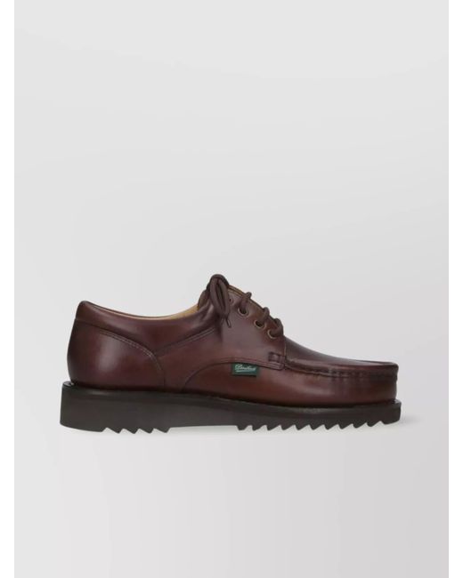 Paraboot Brown Leather Brogues Round Toe for men