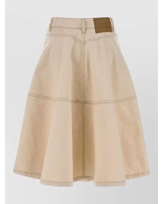 AMI Natural Denim A-Line Skirt