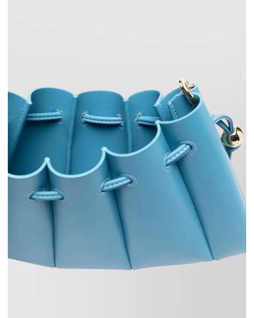 THEMOIRÈ Blue Calipso Drawstring Crossbody Bucket Bag