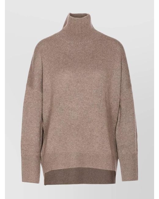 Lisa Yang Brown Cashmere Relaxed-Fit Turtleneck Sweater