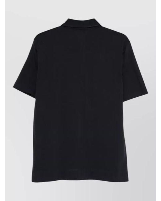 Lardini Black Silk Blend Short-Sleeve Polo Shirt for men