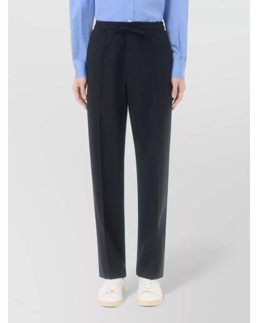Valentino Black Wool Straight-Leg Trousers for men