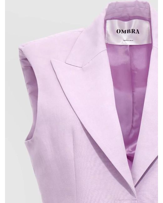 OMBRA MILANO Pink Number Four Sleeveless Blazer Jacket