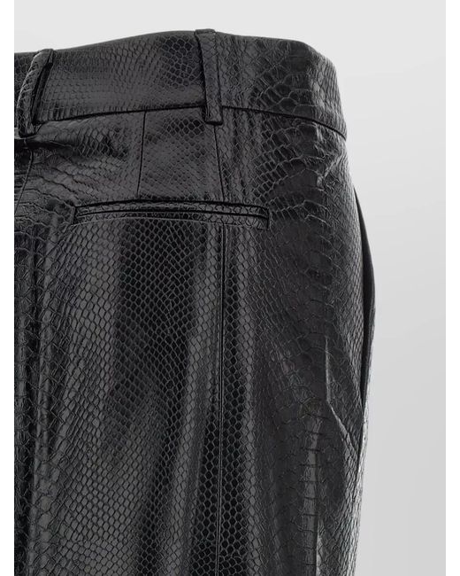 ANDAMANE Black Xania High Waist Snake Print Skirt