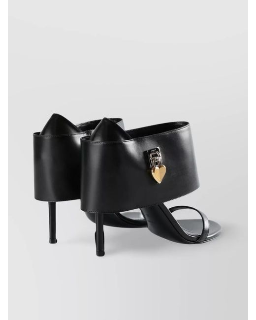 Givenchy Black Leather Embellished High-Heel Sandals