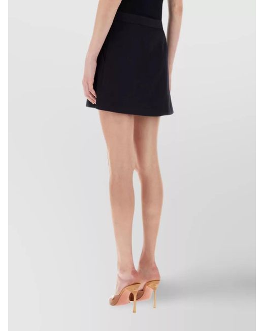 McQueen Blue Wool Twill High-Rise Wrap Mini Skirt