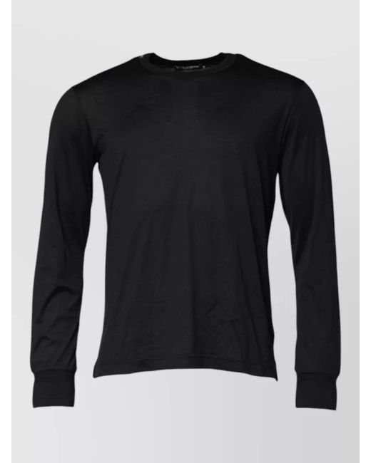Dolce & Gabbana Black Silk Crew Neck Long Sleeve Pullover for men