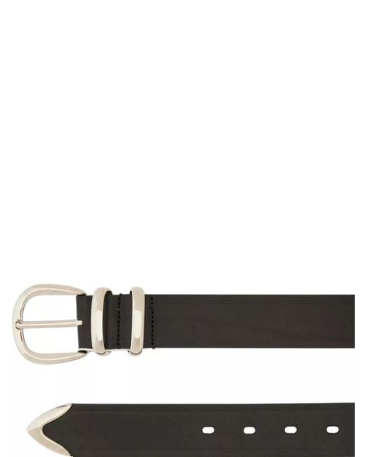 sunflower White Leather Belt Adjustable Length Metal Buckle for men