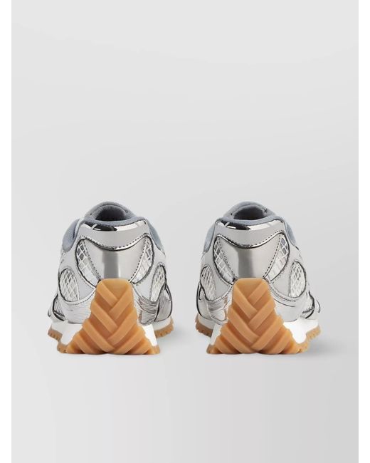 Bottega Veneta Metallic Mesh Panel Reflective Rubber Sole Sneakers