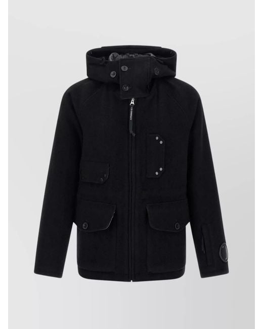 C.P. Company Men's Blue Hooded Duffel Style Medium Jacket