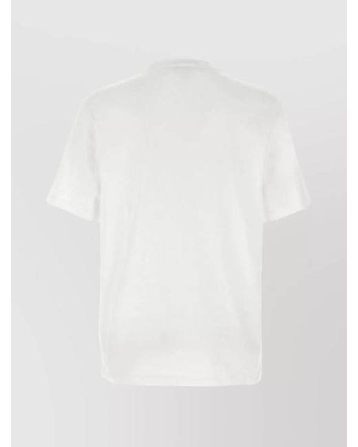 Versace White Cotton Logo Print T-Shirt for men