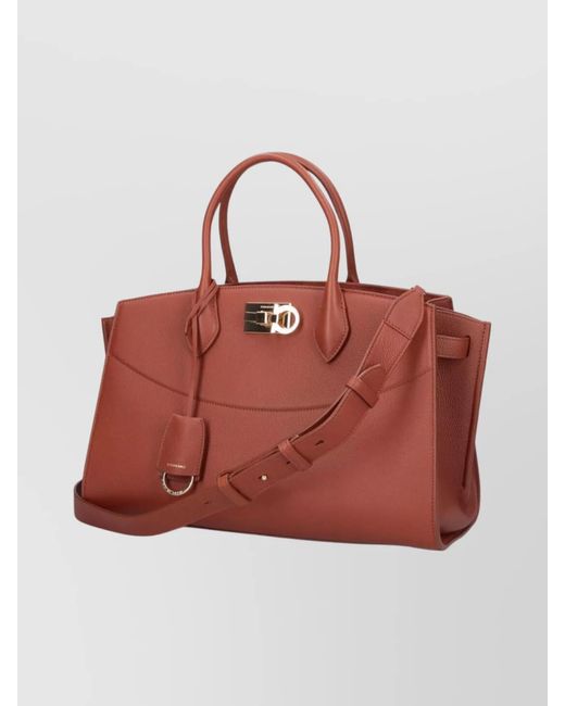 Ferragamo Red The Studio Soft Medium Leather Shoulder Bag