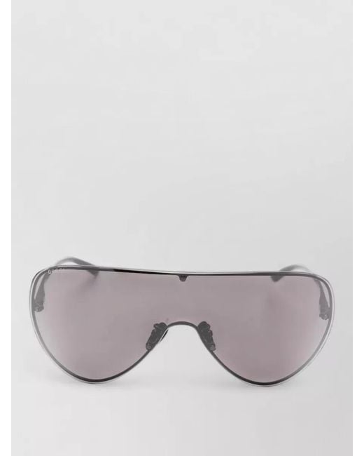 Gucci Gray Sunglasses Curved Frame Tinted Lenses Nose Pads