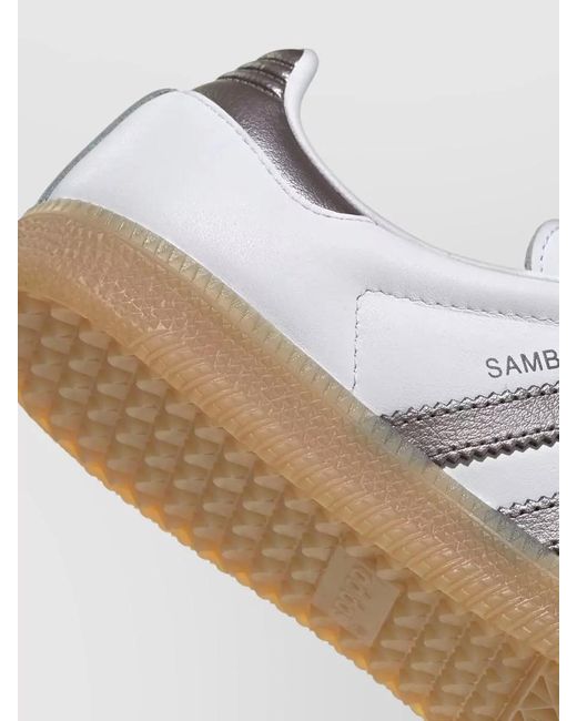Adidas White Retro Lace Up Sneakers Leather Stripes